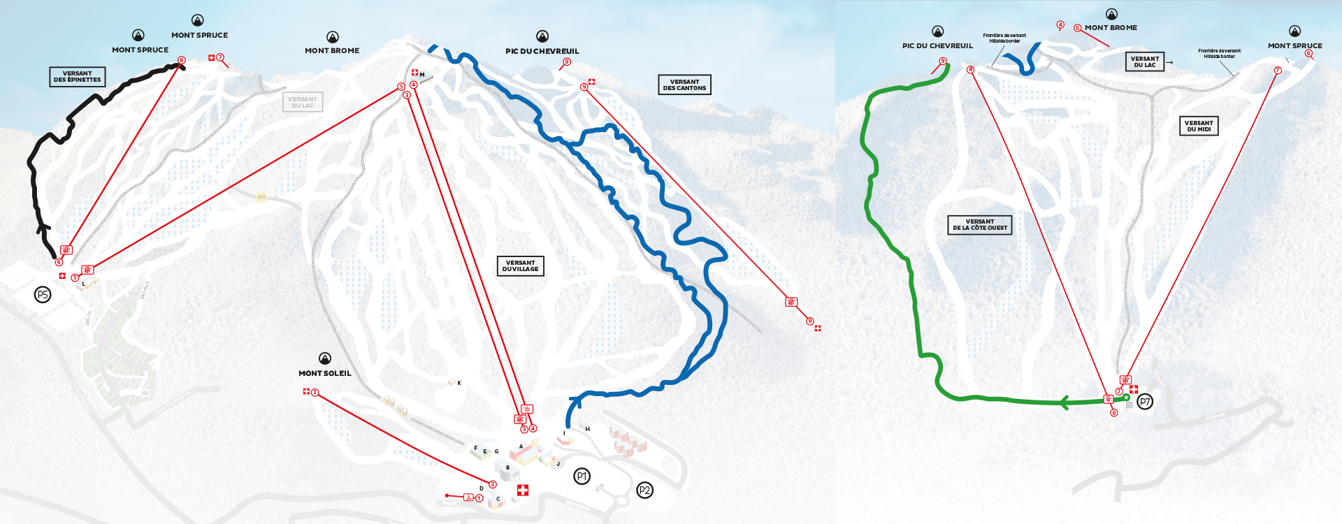 Maps of the Mountain Bromont, montagne d'expériences