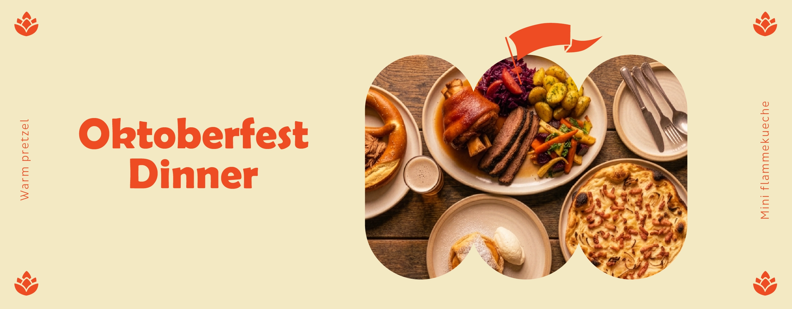 souper Oktoberfest à Bromont avec repas quatre services, bière et ambiance festive bavaroise.