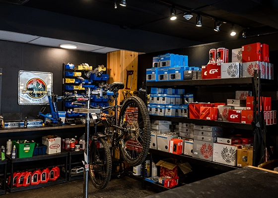 Mountain biking repair shop bromont