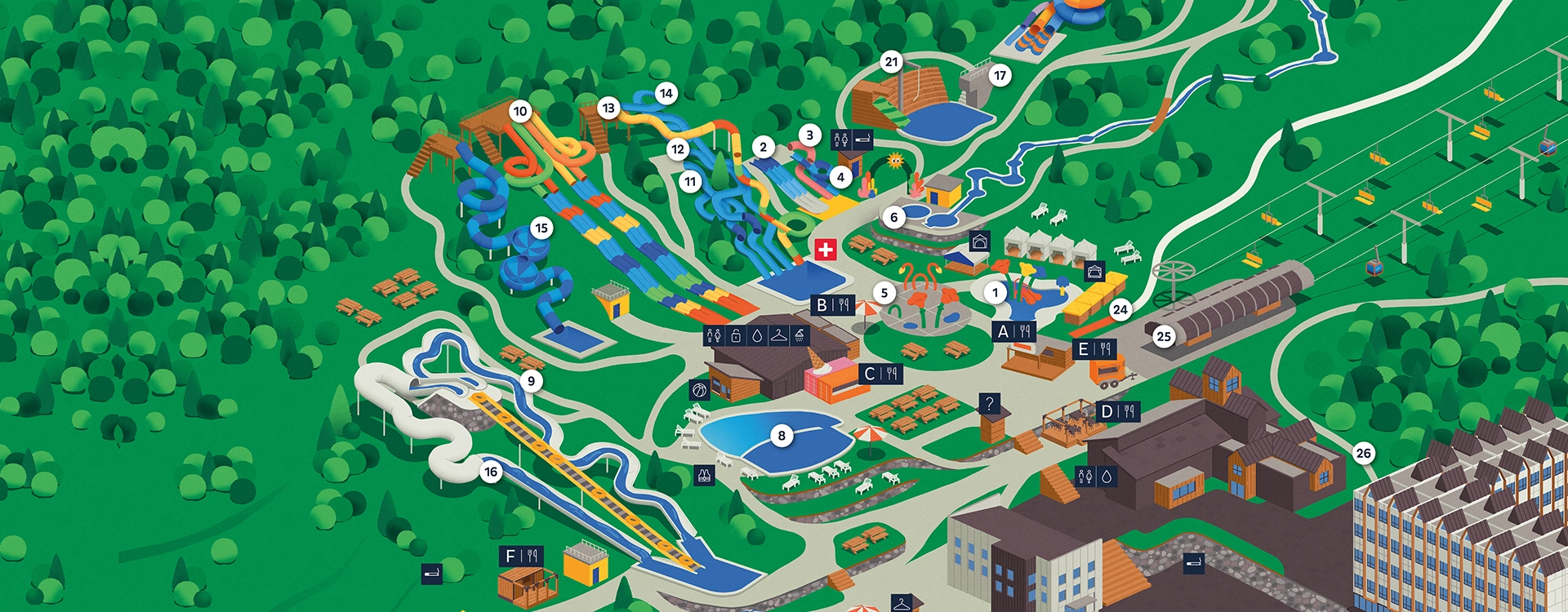 Water park map Bromont