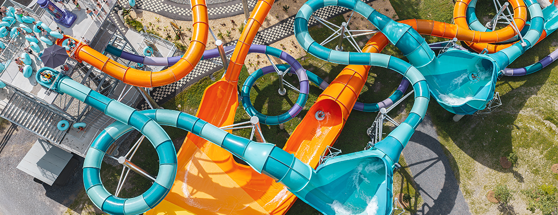 High thrill waterslides Bromont